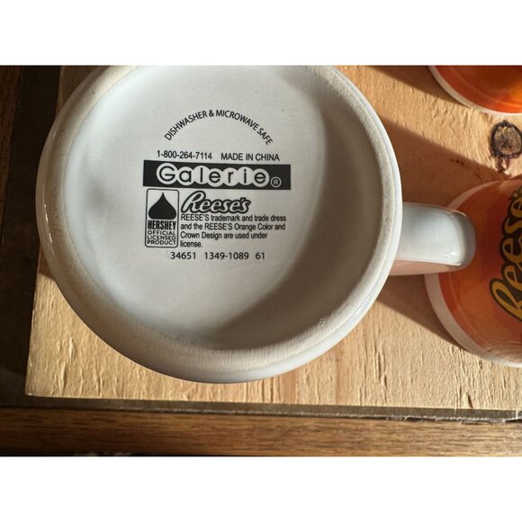 Reeses Ceramic Mug Galerie Dishwasher & Microwave Safe Orange & White Made In Ch - Picture 5 of 6
